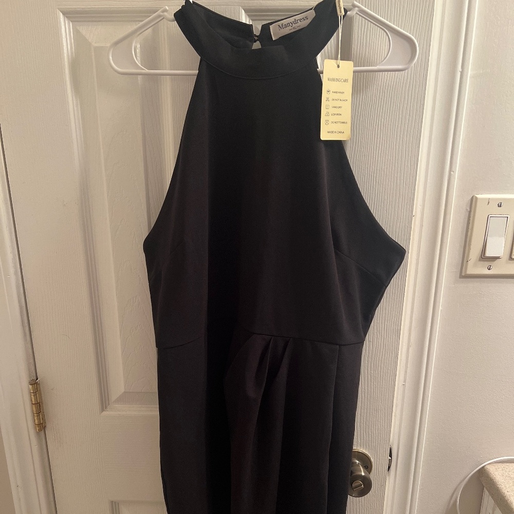 Black evening cocktail dress